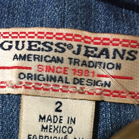 GUESS JEANS DISTRESSED OVERALLS SIZE 2 - Picture 12 of 12